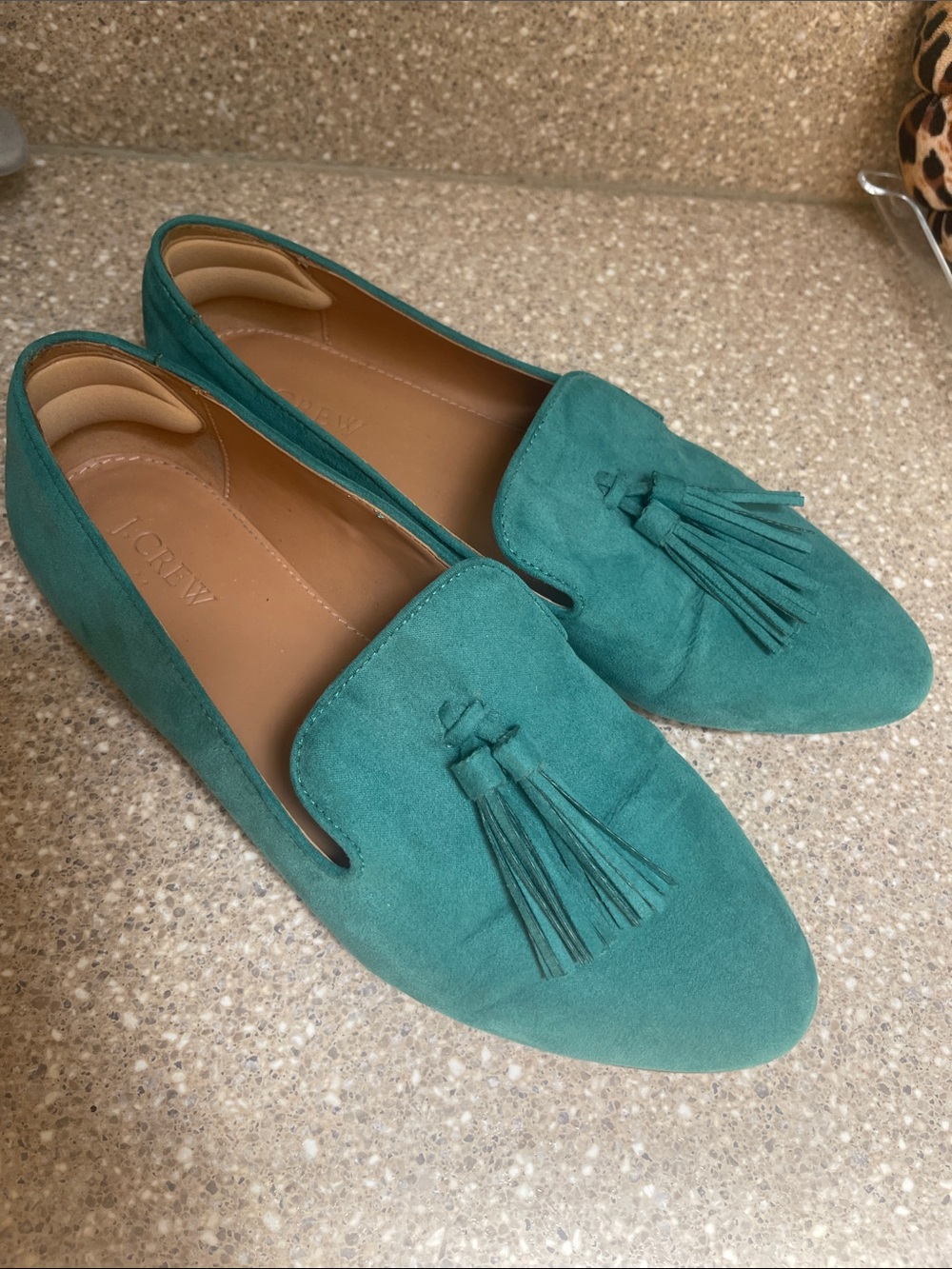 J. Crew Green Tassel Flats size 9